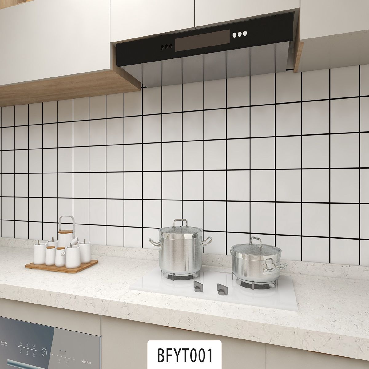 Easy to Install 3D Tile Sticker Self-Adhesive PVC Backsplash Wallpaper for Kitchen and Bathroom