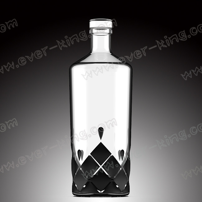 750ml Clear Empty Crystal Glass Bottle For Spirits Liquor