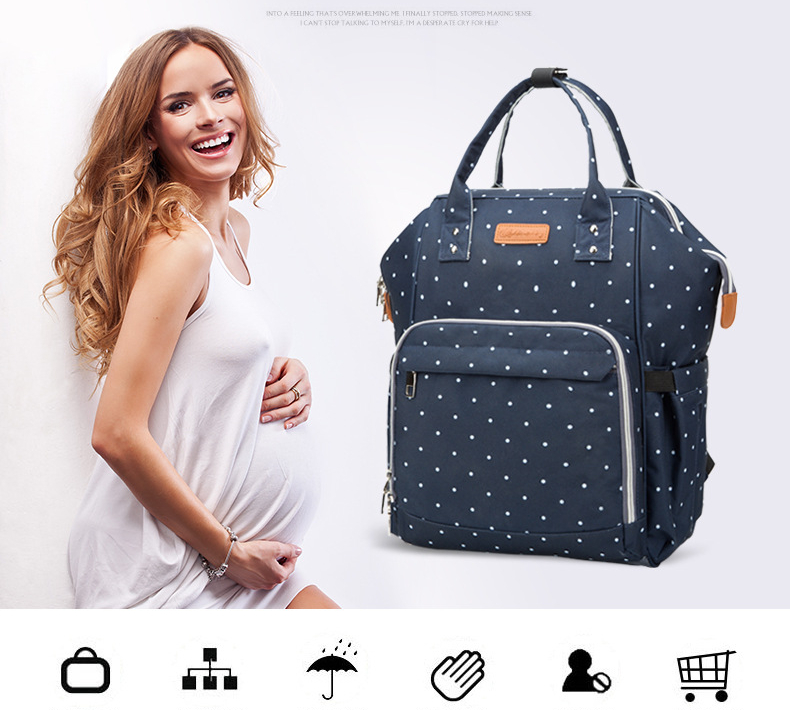 Factory Hot Sell Diaper Bag Large Capacity Mommy Maternity Nappy Backpack with USB Stroller Hooks for Baby Car