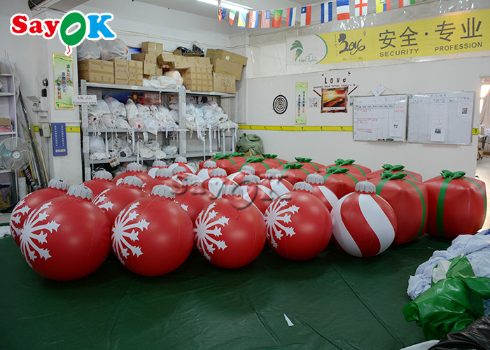 1.2m Red Inflatable Snowflake Ball Festival Christmas Yard Decoration