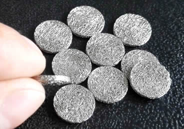 Air bag knitted mesh filter disc