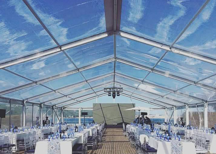 Transparent Roof Luxury Wedding Tent Aluminum Frame With 850g/M2 Roof PVC