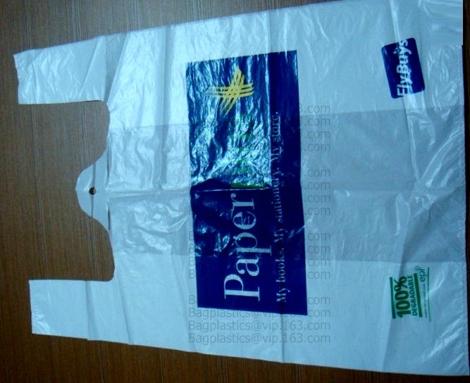 Large Plastic Grocery T-Shirt Bags - Plain White,Thank You Grocery Shopping Bags Biodegradable Reusable Recyclable Pack