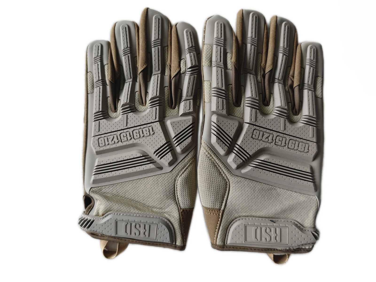 Tactical Brown Combat Gloves Durable Leather Reinforced Knuckle Protection
