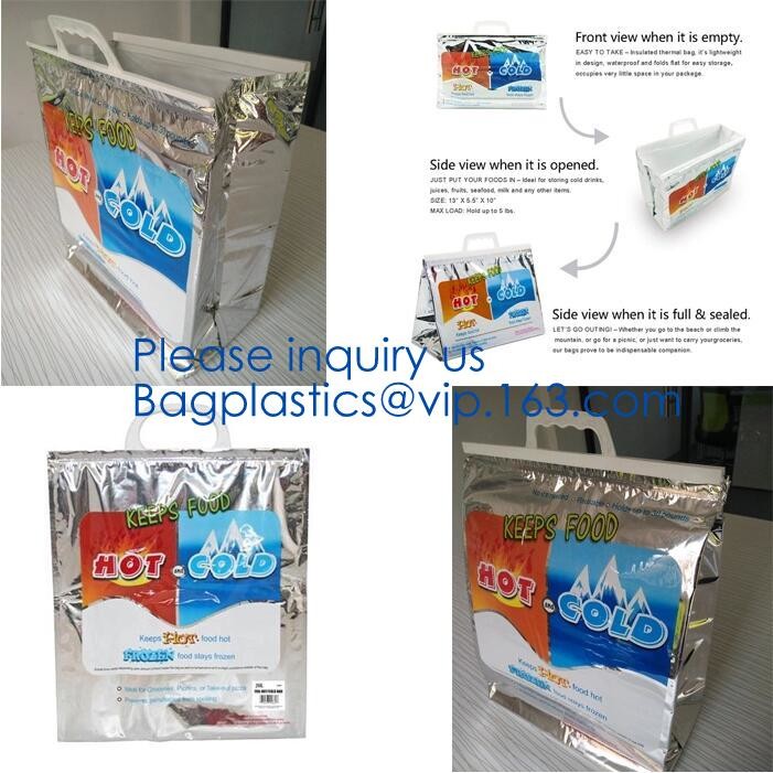 Aluminum Foil Food Use Disposable Cooler Bag Insulated Thermal Bag Organizer Storage Frozen Lunch Bag bagease bagplastic