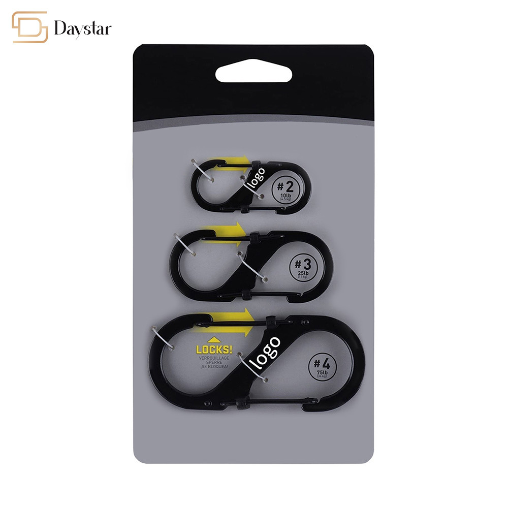 Zinc Alloy Metal Snap Hook Buckle 8 Shaped Keychain Dual Gate Clip