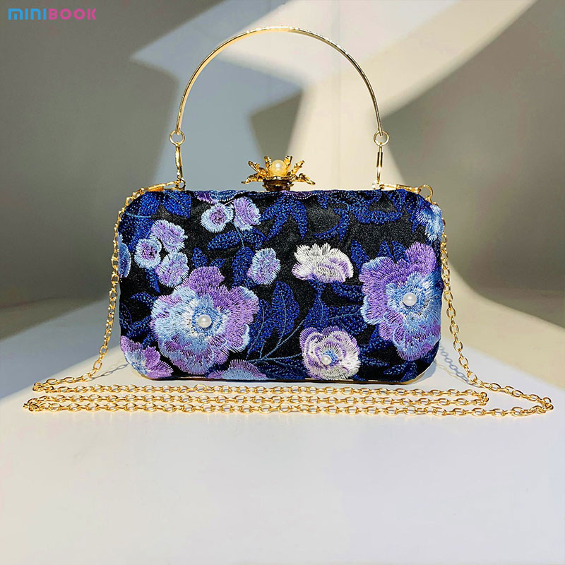 Low MOQ Mix Models Designer Elegant Embroidered Handmade Beaded Dinner Bag for Daily Life
