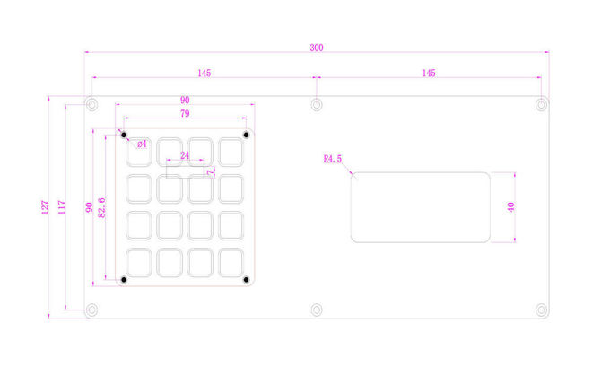 Silver Customized Stainless Steel Keyboard With Led Screen For Machinery Equipment