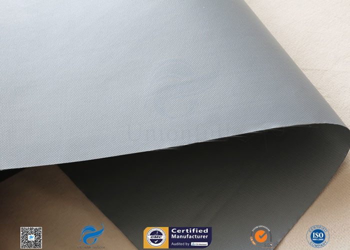 10.6oz 39" Grey PVC Coated Fiberglass Fabric For Fabric Air Duct 0.33mm Thickness