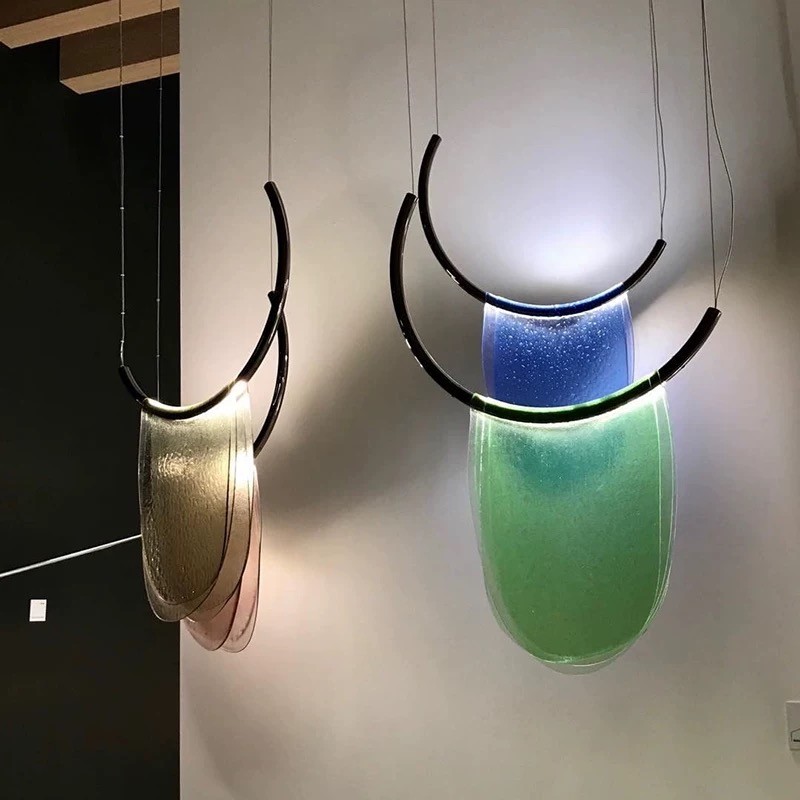 Modern art celebrity living room bedroom children's room designer recommended restaurant bar colored glass chandelier