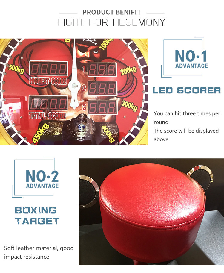 Coin Operated Dragon World Championship Boxing Punch Arcade Game Machine