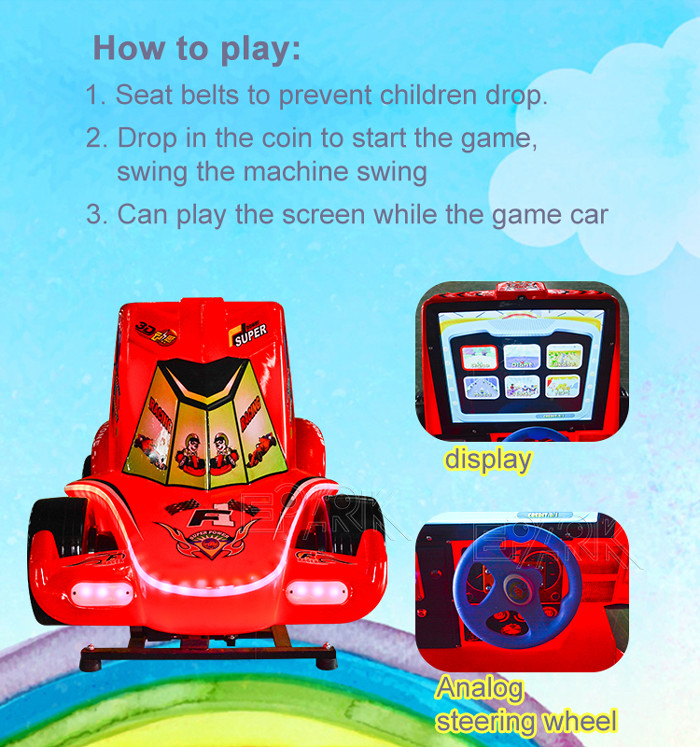 2021 new F1 outrun 3D racing cradle children's electric shopping mall kids game machine swing machine