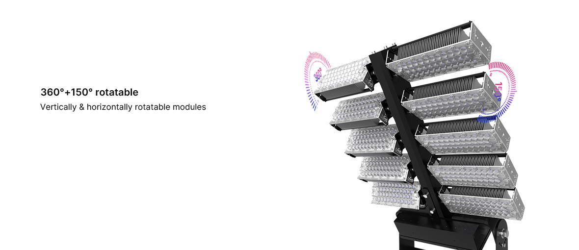 5000k / 5700k Portable LED Sports Field Lights Waterproof Vertically
