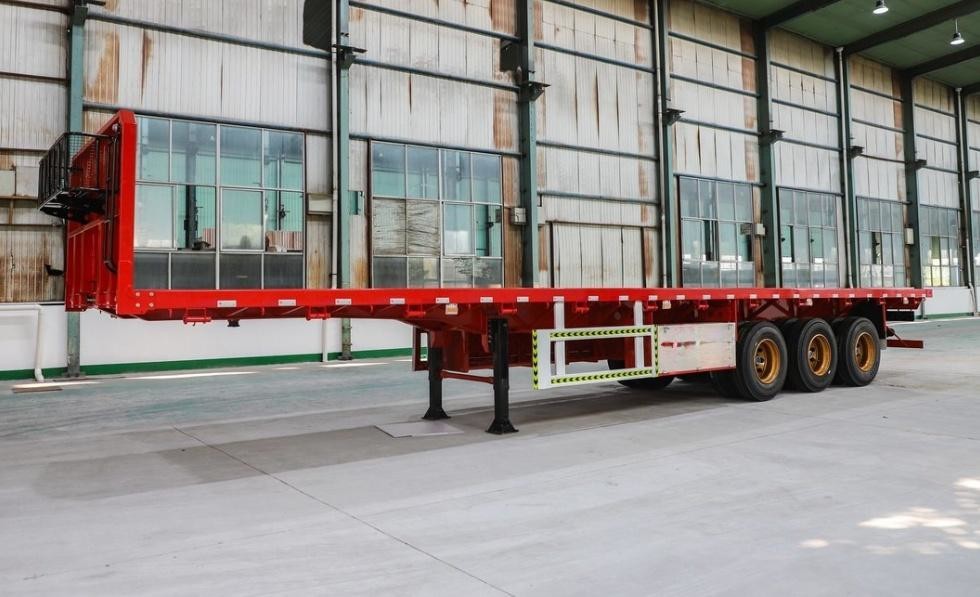 Multi Axle Low Bed Semi Trailer 60 80 100 Tons Lowboy Truck Semi Trailer High Strenth