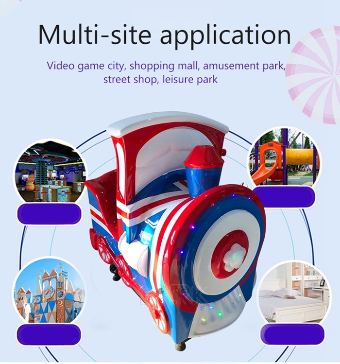 60W Amusement Park Kiddie Ride Fiberglass Electric Ride British Style Little Train