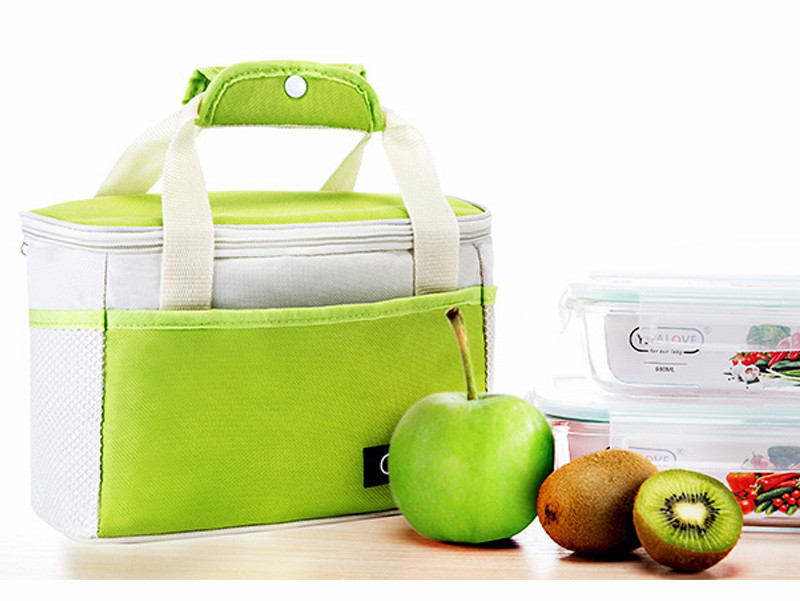 Travel Use Classic Canvas Lunch Cooler Bag With Hard Liner