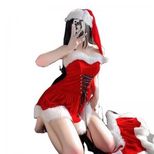 China Women's Christmas Dress Design Costume Set with Drawstring and Accessories on sale
