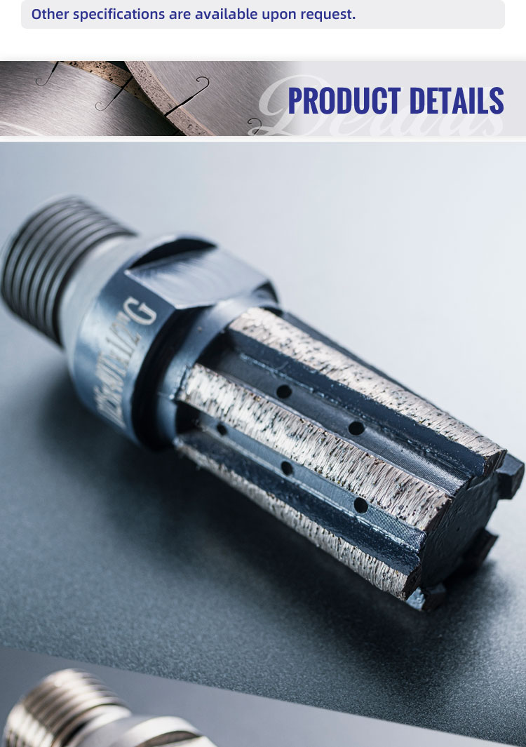 6mm Vacuum Brazed Diamond Finger Bits for Marble Drilling Feed Rate 24-48" per minute