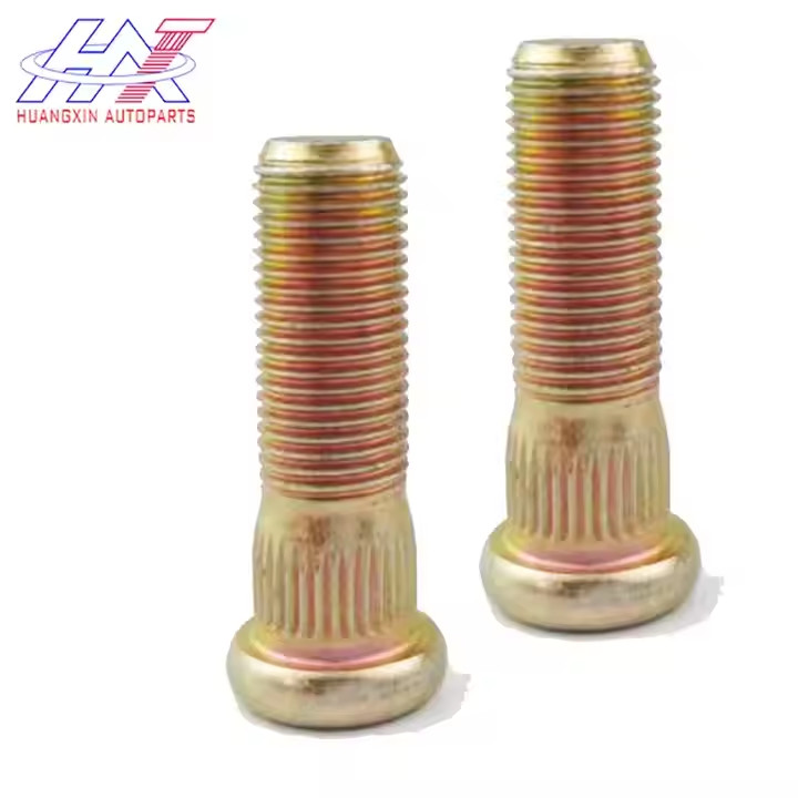 M14 Round Head Black Wheel Studs With Electroplating Yellow Zinc Surface