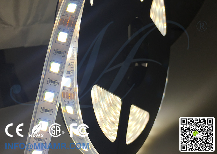 Dimmable LED Strip Lights 12v 24v 15w Shop Lighting Mix Color Temperature Constant Current 5 Meters Each Reel