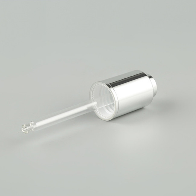 ABS Press Dispensing Essential Oil Dropper Shiny Silver 18mm