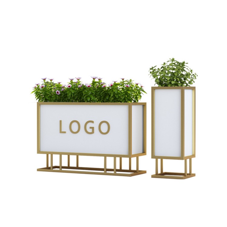 Stainless steel new white rectangular planters box with legs