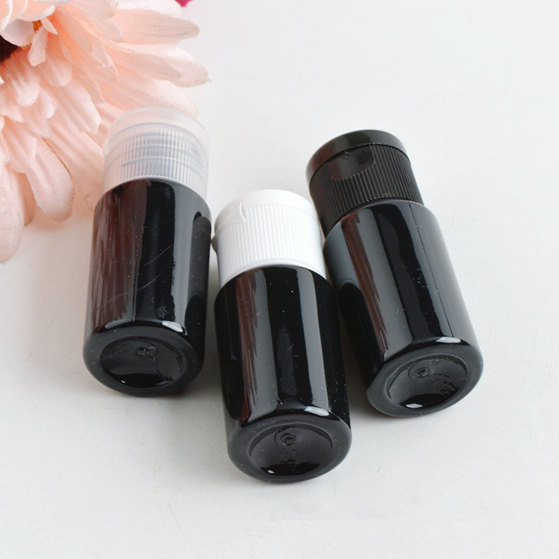 Refillable Plastic Cosmetic Packaging Black 10ml Capacity With PP Material Lid