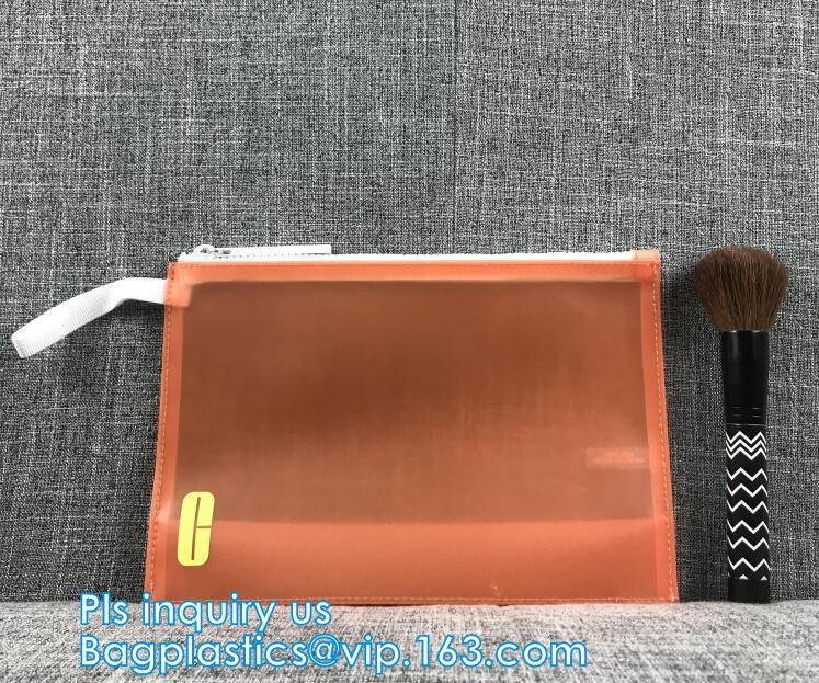 pvc zipper bag for cosmetics, slider biodegradable zipper bag, Portable PVC Plastic Bag Transparent PVC Bag With handle