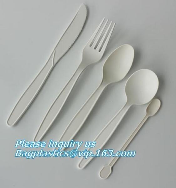 cornstarch biodegradable PLA eco plastic cutlery sets,Plastic spoon fork