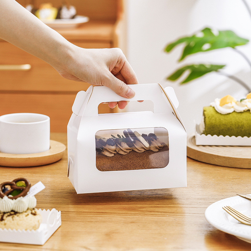 Custom Wholesale Disposable Food Packaging Box Swiss Roll Cake Box Supply