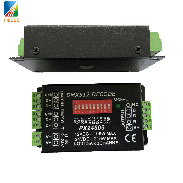 PX24506 DMX LED Controller , Dmx 512 Decoder Rgb LED Controller 12V 24V