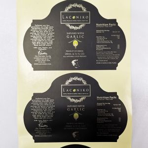 Die Cut BOPP Food Adhesive Labels Rectangular Removable Foil Stamping Labels