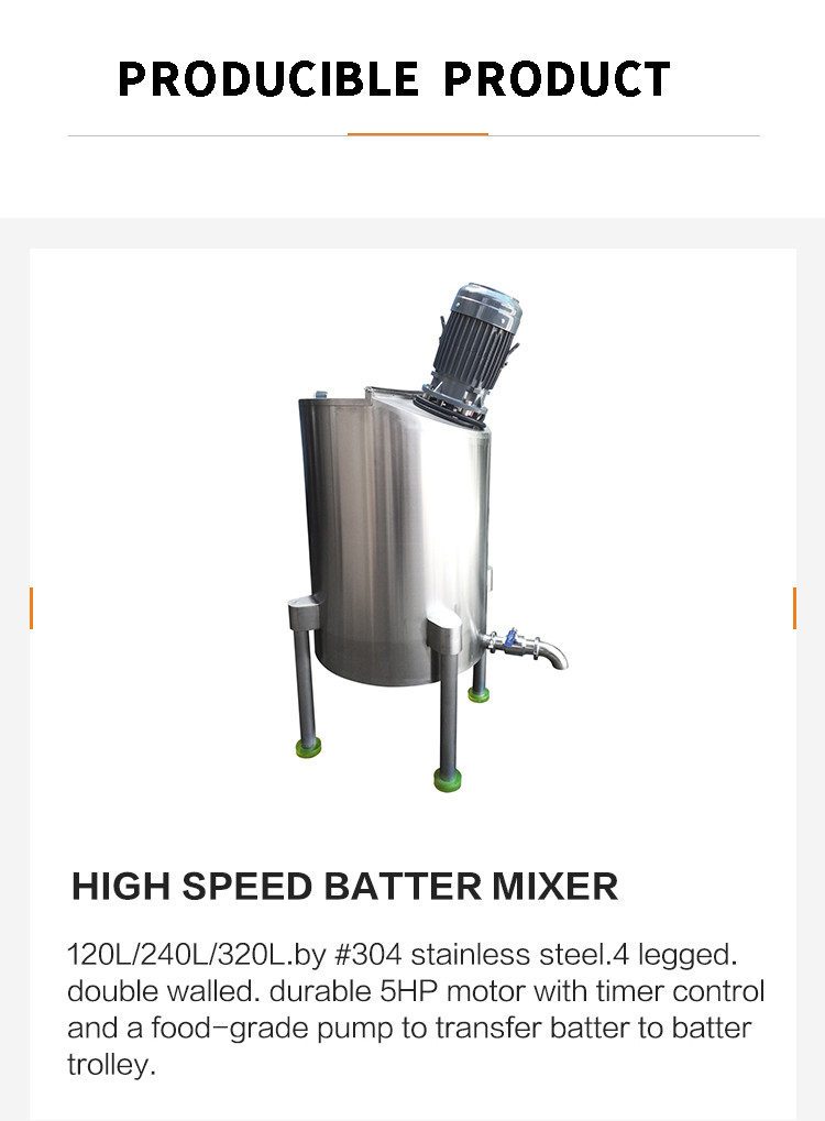 320L Stainless Steel Batter Mixer Making Machine Large Capacity High Speed