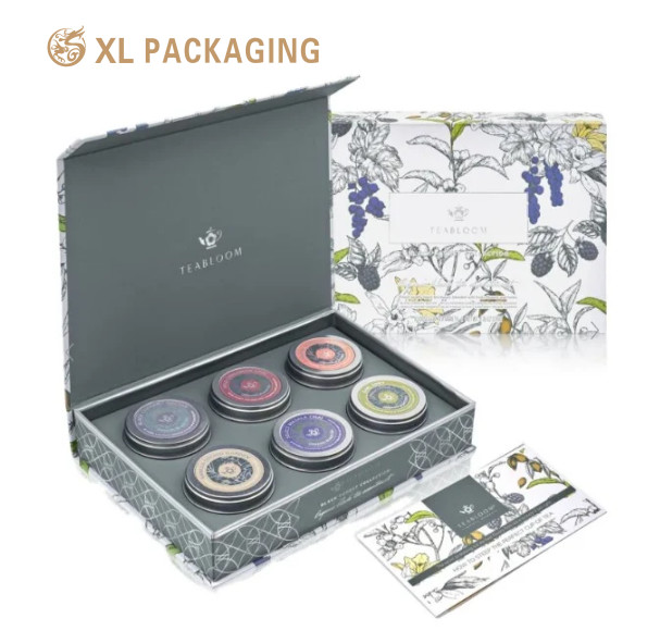 Customized Design Tea Paper Packaging Box , Eco Friendly Luxury Magnetic Gift Paper Boxes