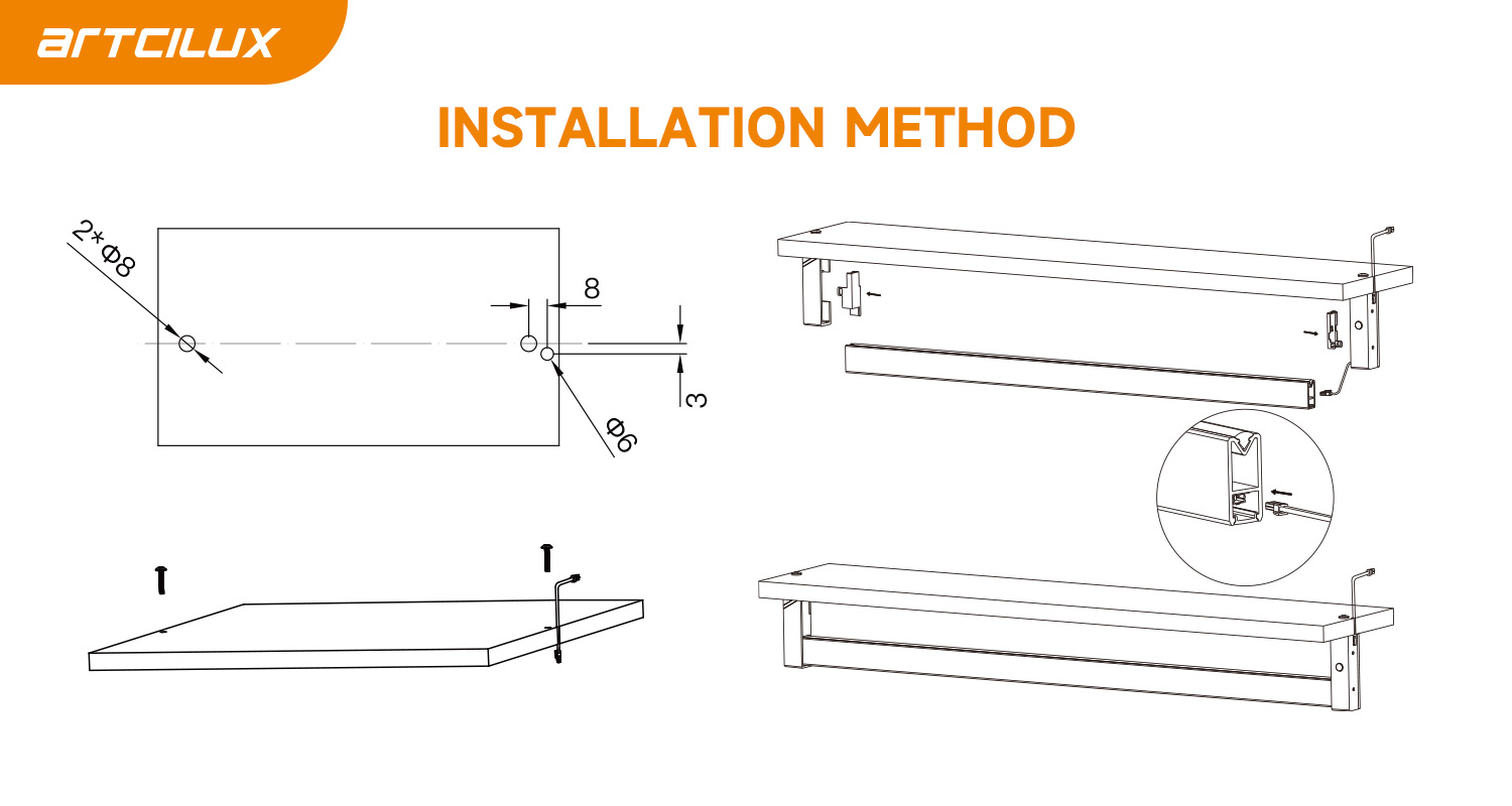 Wardrobe LED Lighting With Motion Sensor A317D/A337D Two Installation Methods