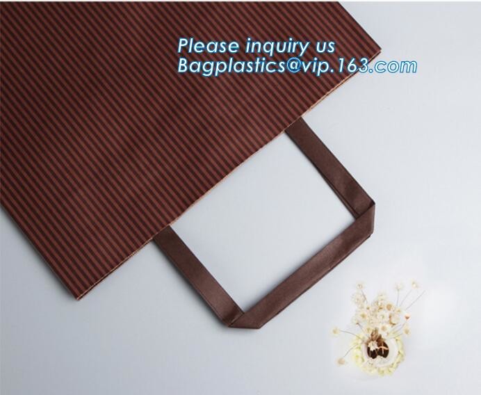 Flower carrier bag with different color customized pot plants kraft paper bag with handle,stamping logo fancy paper flow