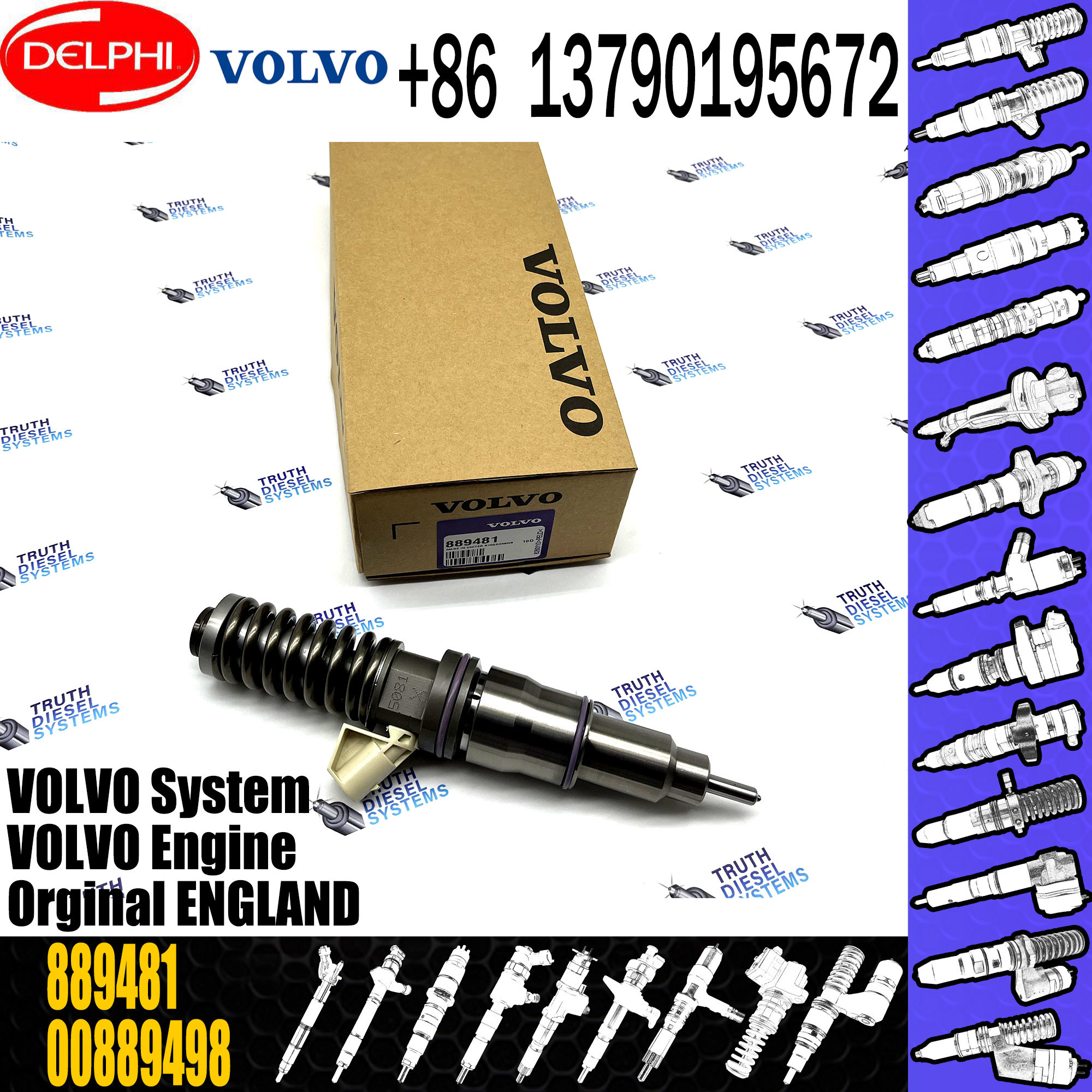 3803638 00889481 03829087 3803637 3829087 889481 BEBE4C07001 BEBE4C08001 Diesel Injector for VOL