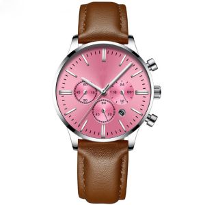 China Leather IP plating VD35 chronograph Mens Quartz Watch RHOS on sale