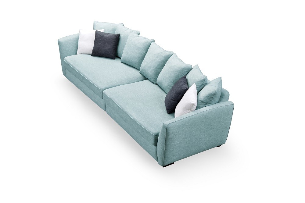 4 Seater Latest Living Room Design Modern Fabric Linen Long Sofa