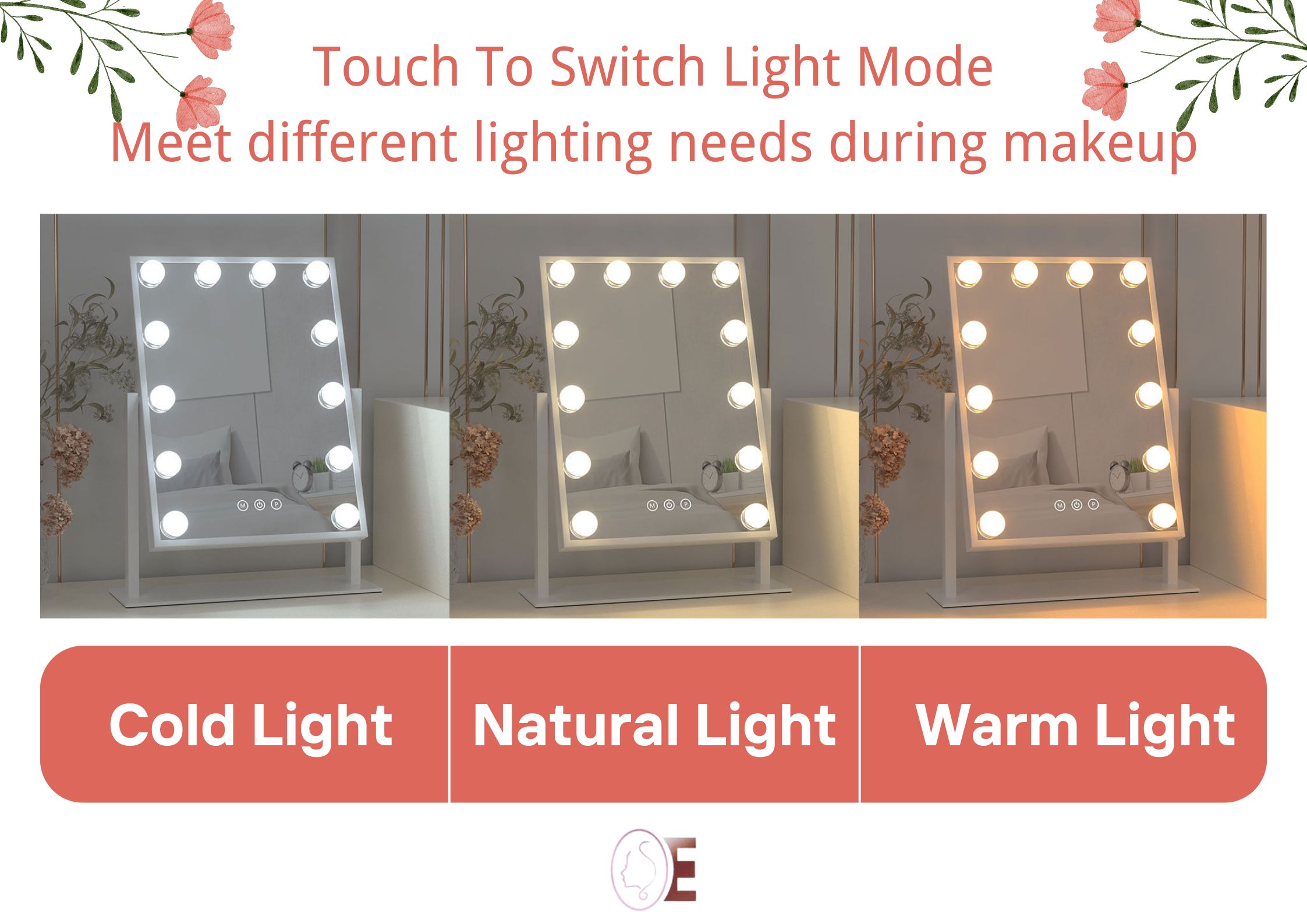 Desktop Illuminated Hollywood Mirrors Vanity Lights USB Dimmer Lamp