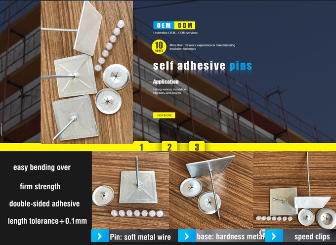 50mm Galvanized Self Stick Insulation Pins With Aluminum Pins