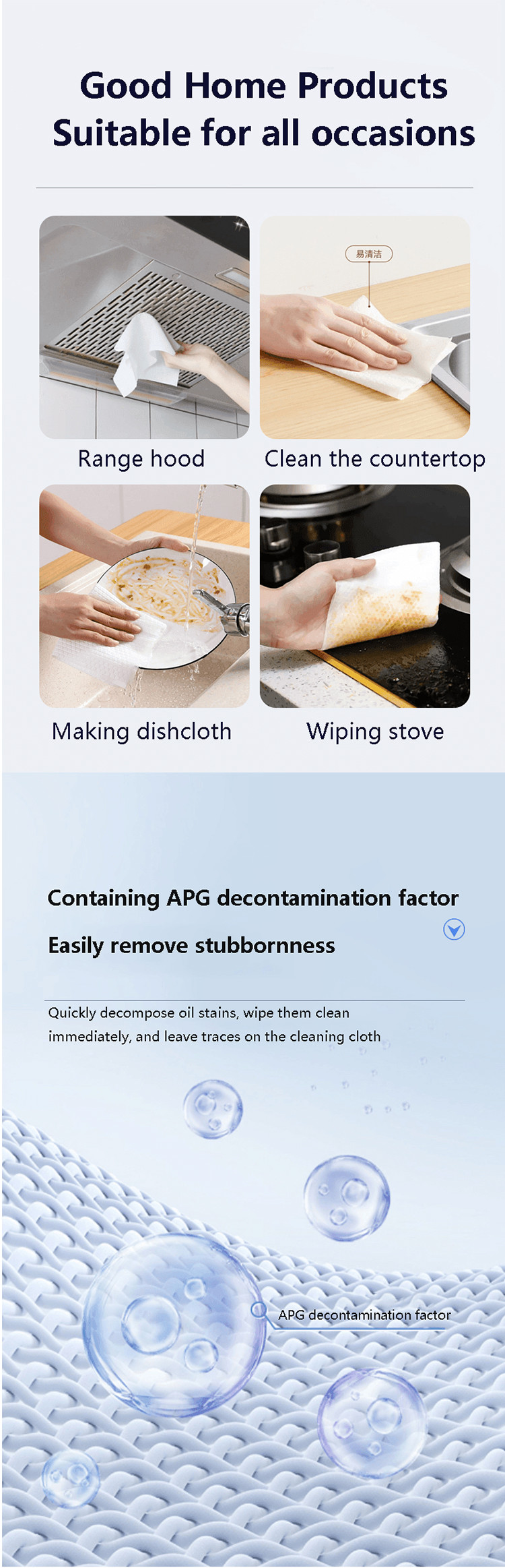 Customized Multi Surface Kitchen Cleaning Wipes Antibacterial Kitchen Wipes OEM