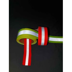 2" 1 1/2 Inch Reflective Webbing With Scotchliteh Gray Reflector Tape Hi-Viz