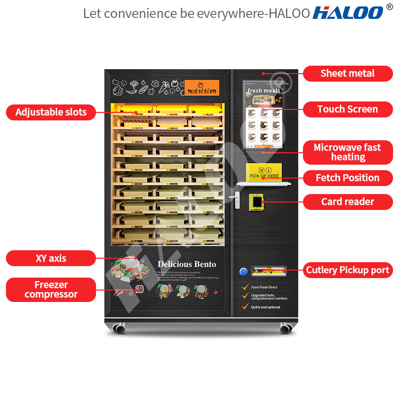 24h Self-Service Automatic Food Vending Machine With Microwave Heating