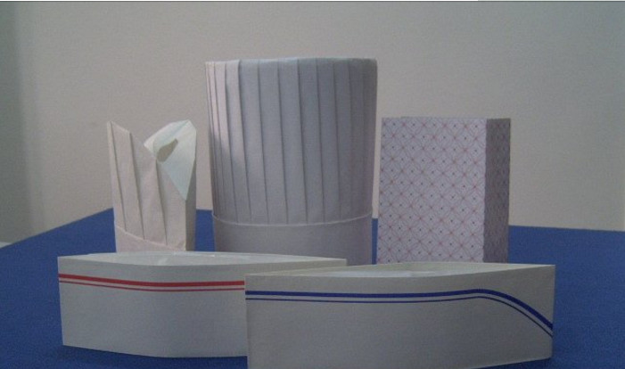 Disposable Chef Hats Paper Forage Cap For Kitchen / Restaurant Serving With Air Holes Free