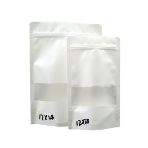 Custom Smell Proof Stand Up Compostable Kraft Pouches With Window