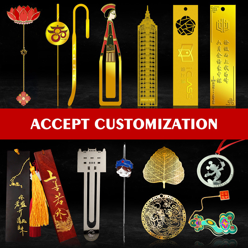 Custom Metal Enamel Magnetic Bookmarks Gold Sliver Plated Painted