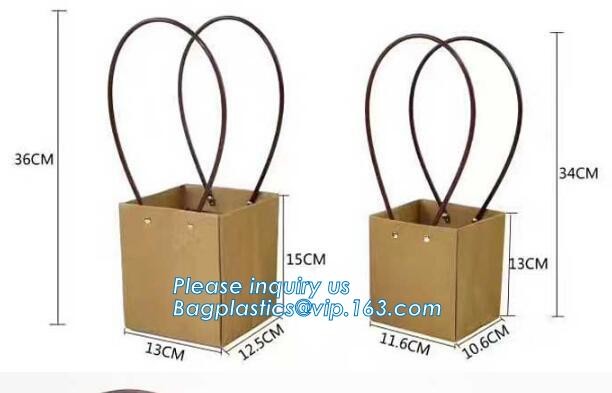 Customized Red Printed Kraft Paper Shopping Bag with Ribbon Handles and Bowknot,Kraft Paper Shopping Bag with Kinds off
