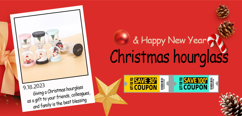 Custom Christmas 5 Minute Hourglass Glass Beads Ps