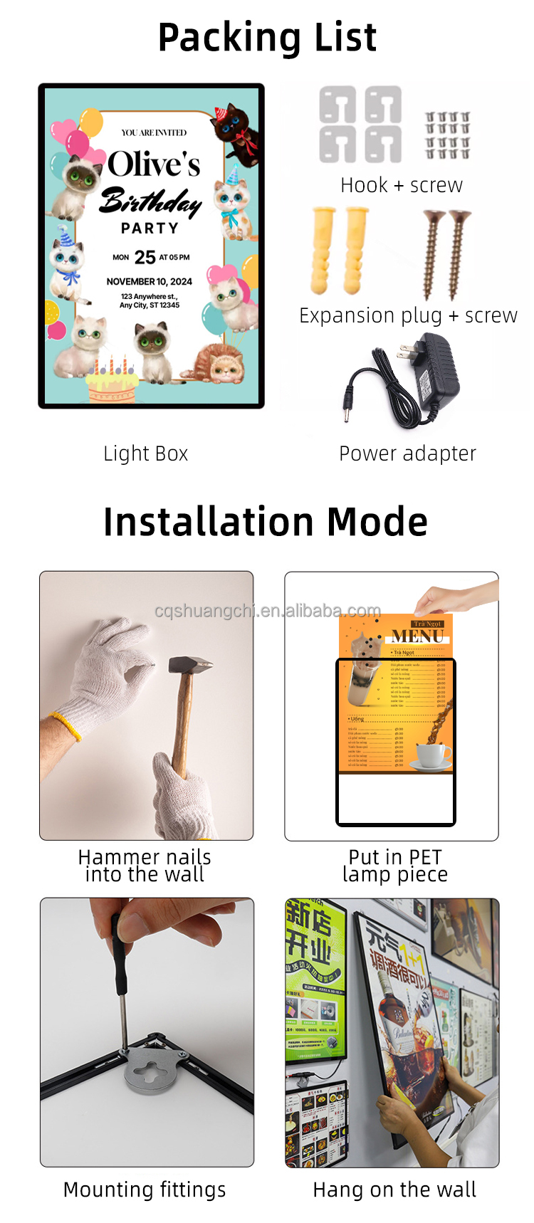 Slim Magnetic Frame LED Light Box for Indoor Advertising Movie Posters A1 A2 A3 A4 A5